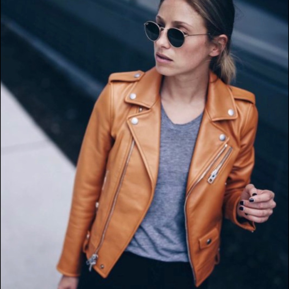 Coach Saddle leather moto  biker jacket 8